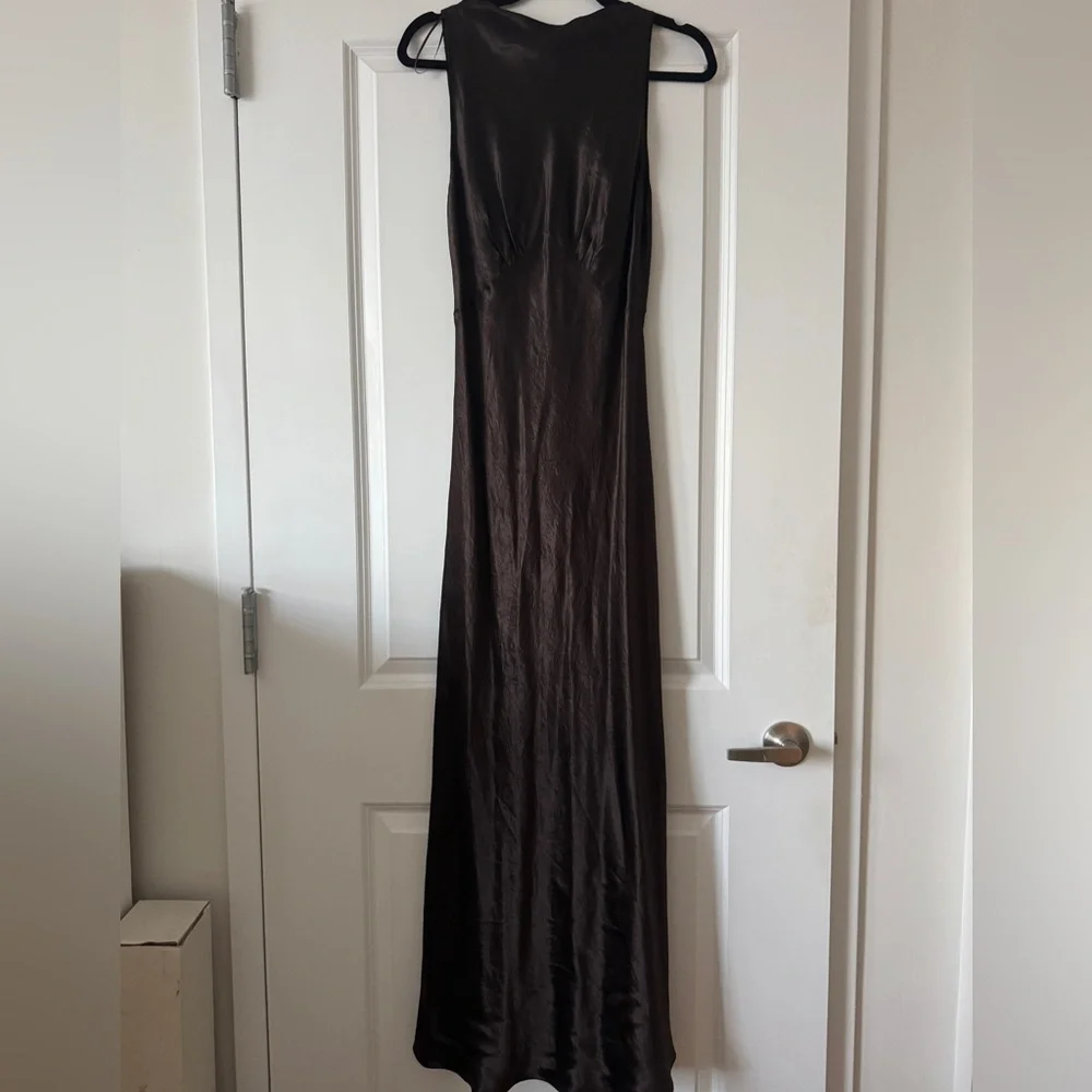 ZARA Espresso Sleeveless Gown - NWT - Picture 2 of 5